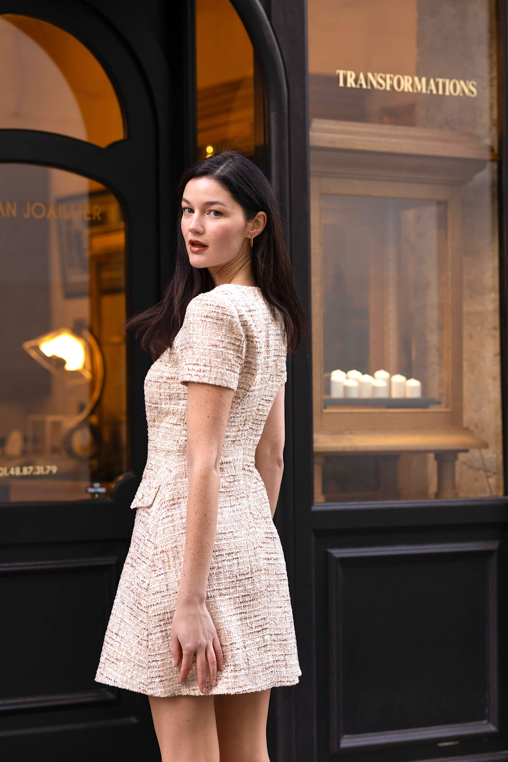 Dina Wool Tweed Dress - Image 8