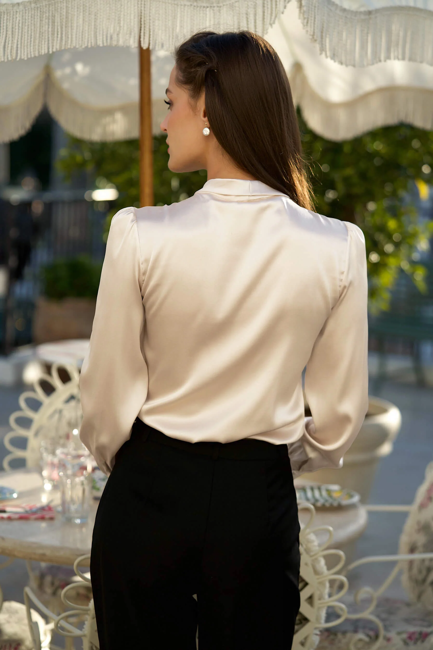 Lena Silk Bow Blouse - Image 14