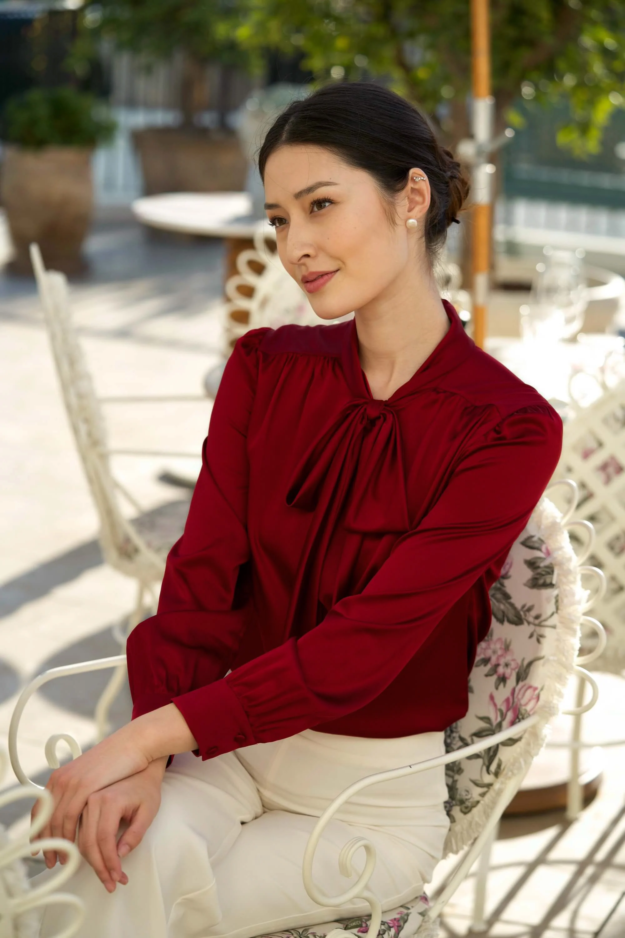 Lena Silk Bow Blouse - Image 20