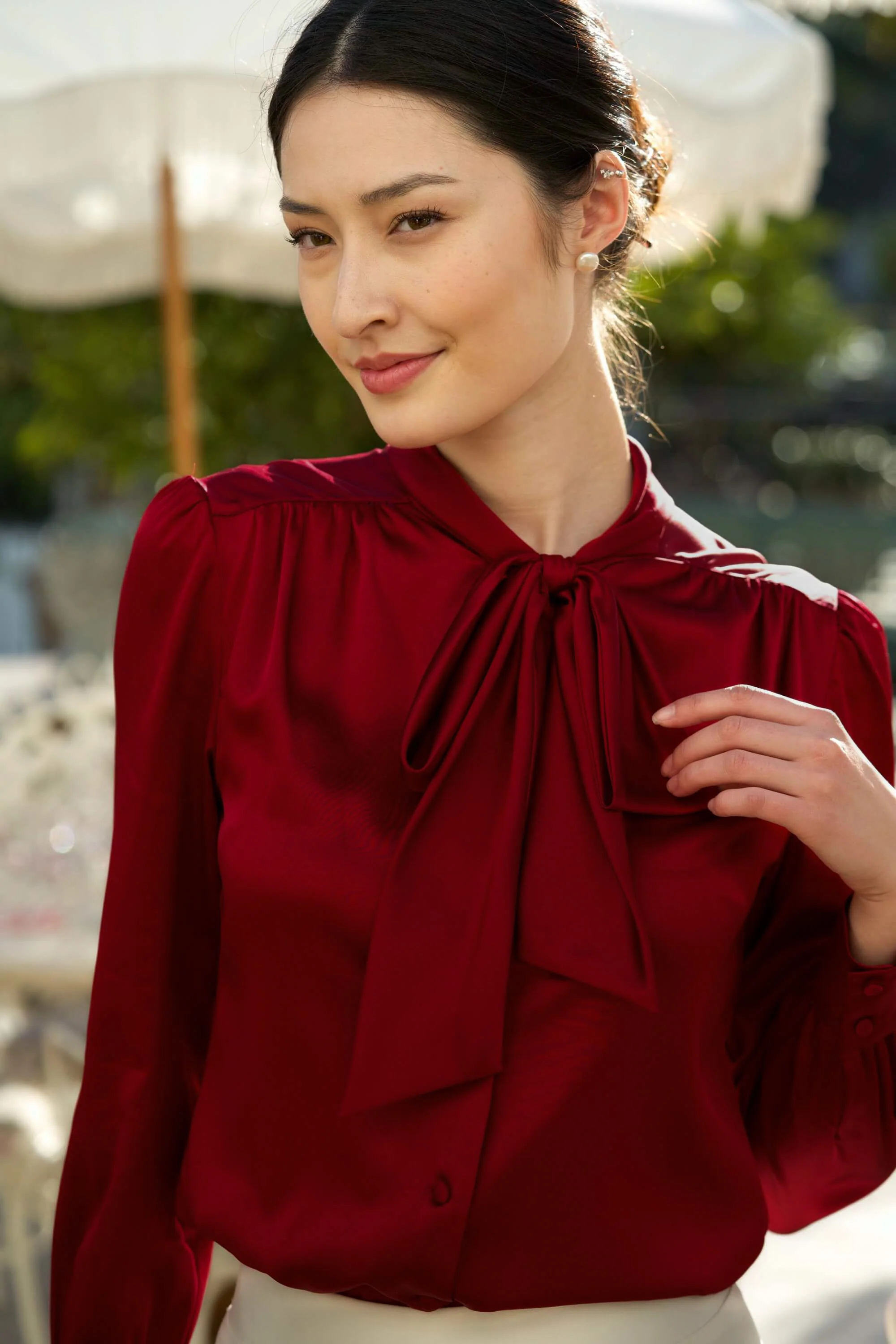 Lena Silk Bow Blouse - Image 21