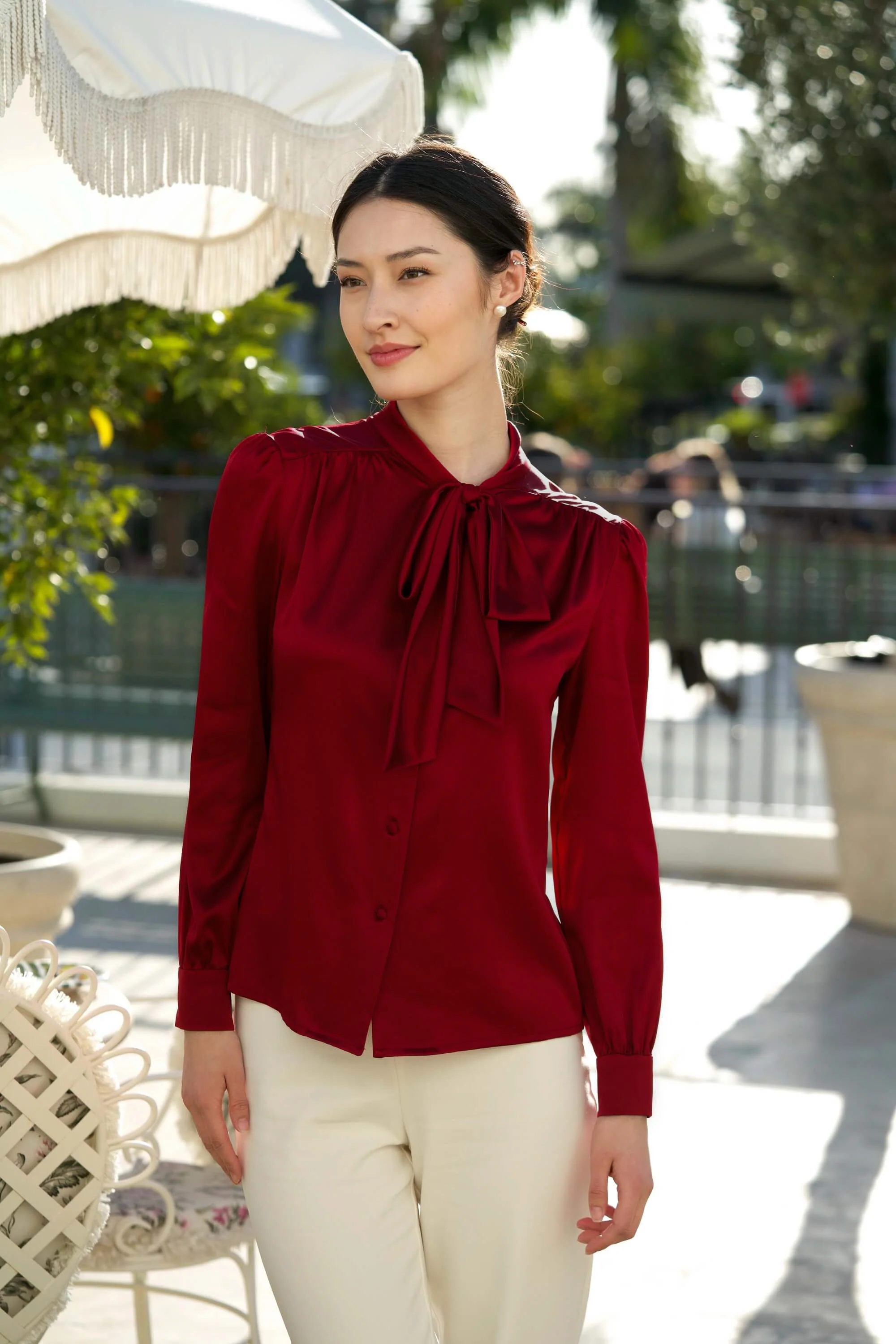 Lena Silk Bow Blouse - Image 22