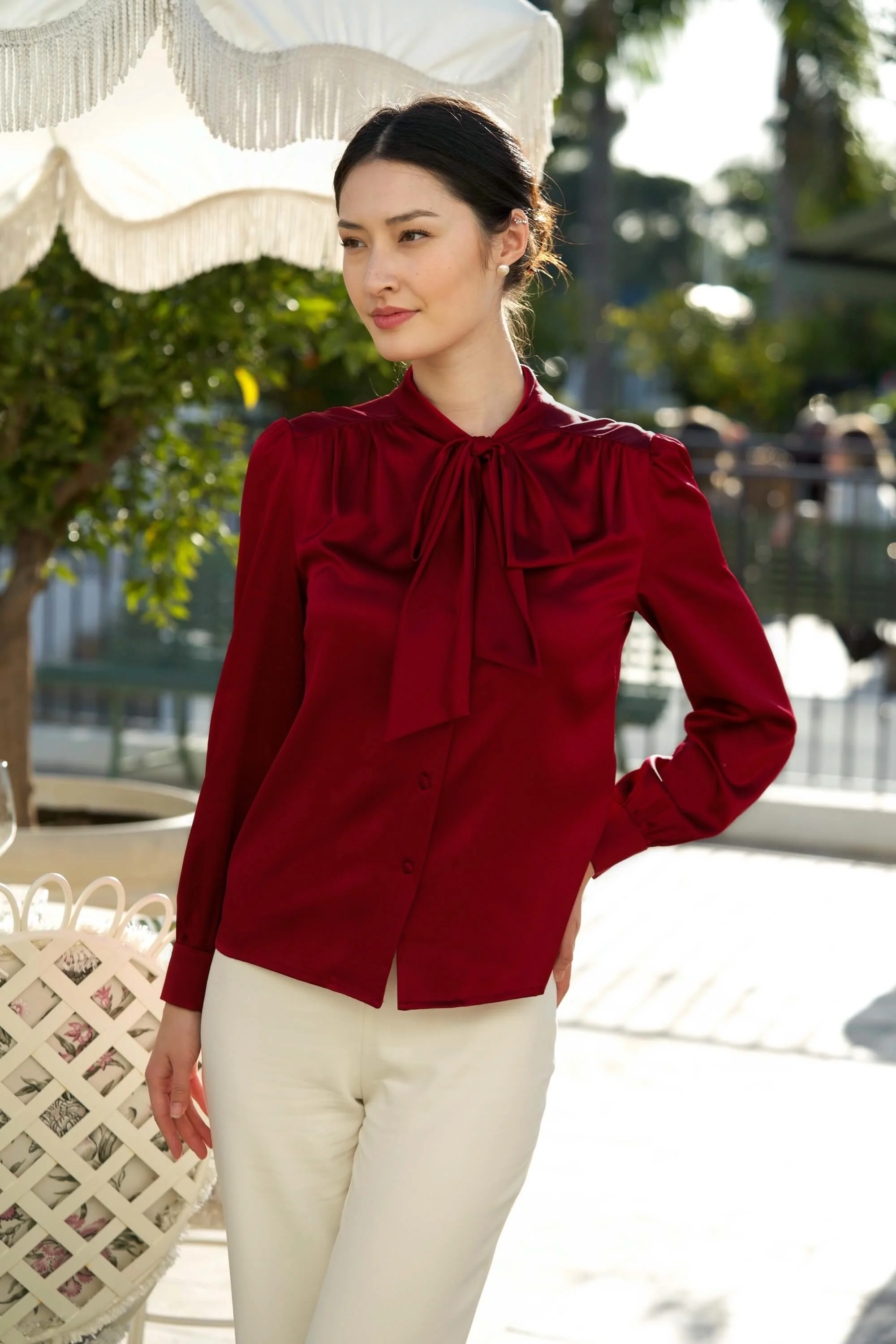 Lena Silk Bow Blouse - Image 24