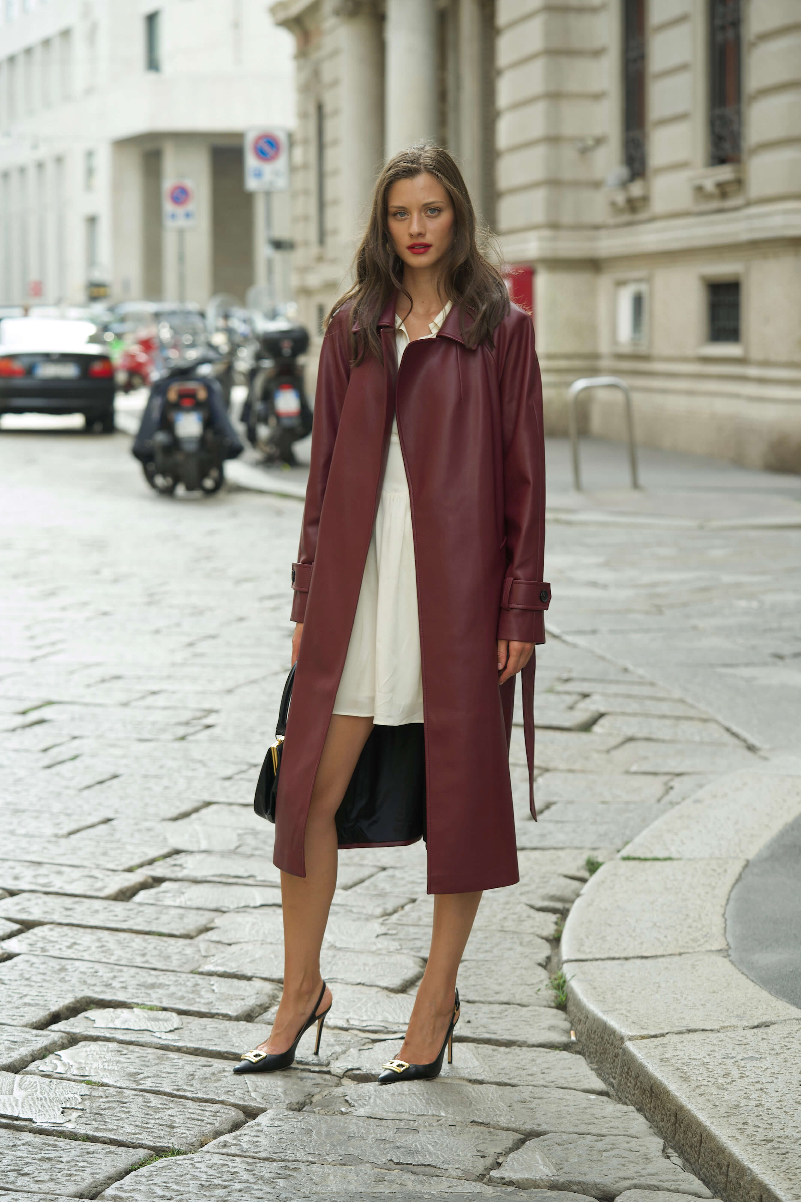 Nadine Faux Leather Trench Coat - Image 14