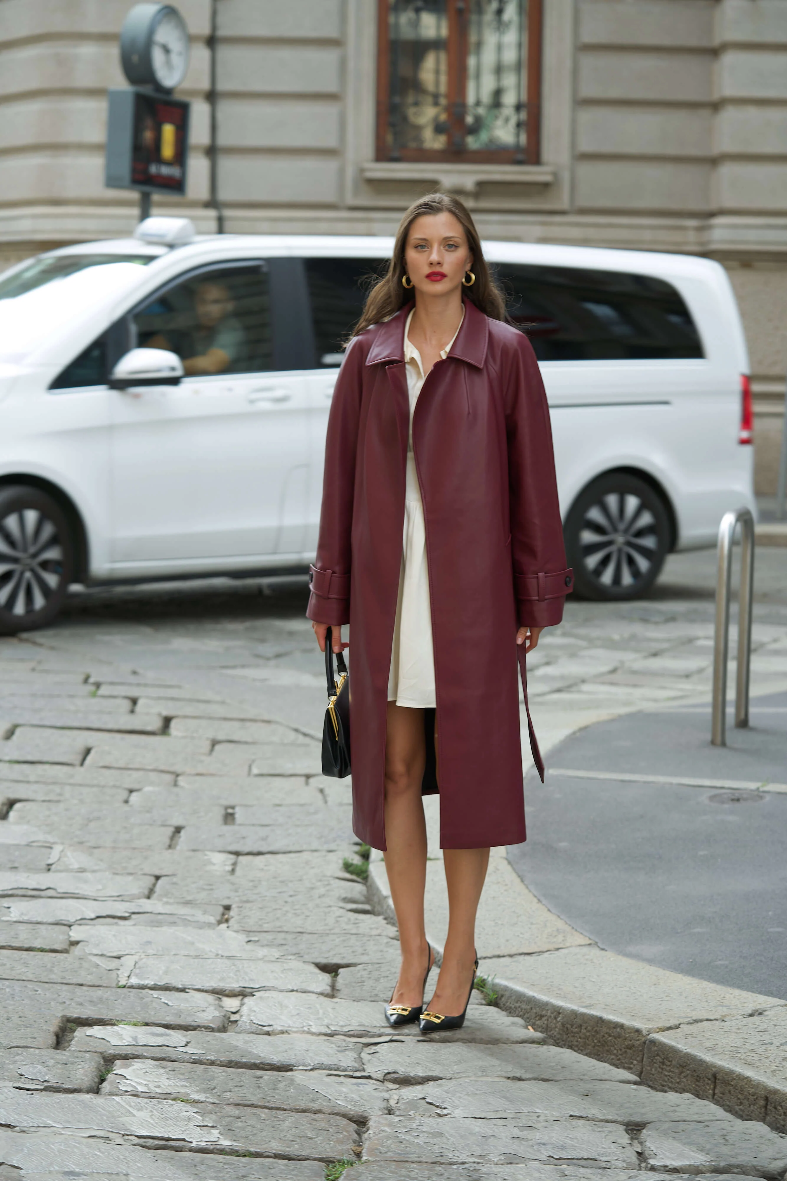 Nadine Faux Leather Trench Coat - Image 15