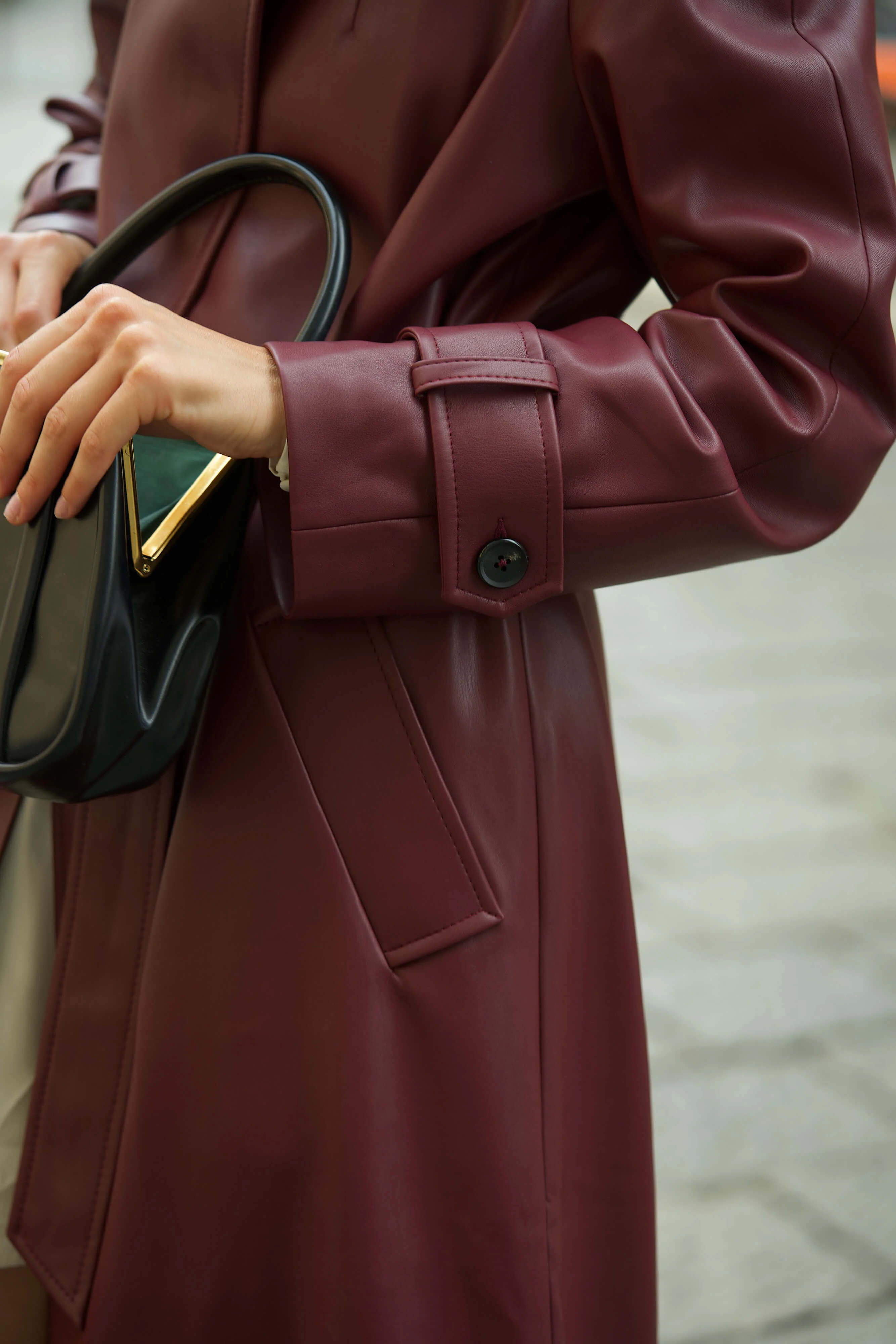 Nadine Faux Leather Trench Coat - Image 17