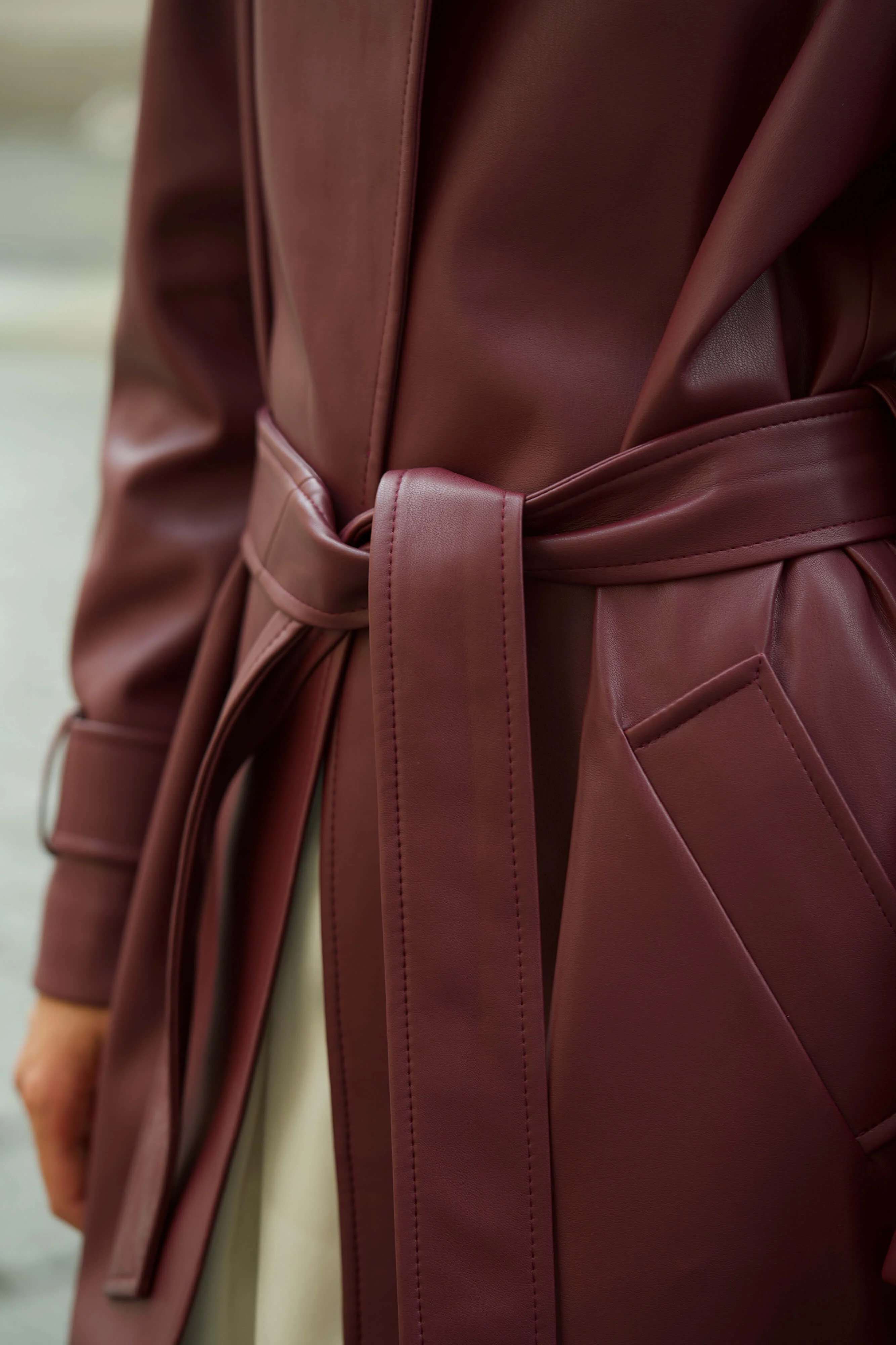 Nadine Faux Leather Trench Coat - Image 18