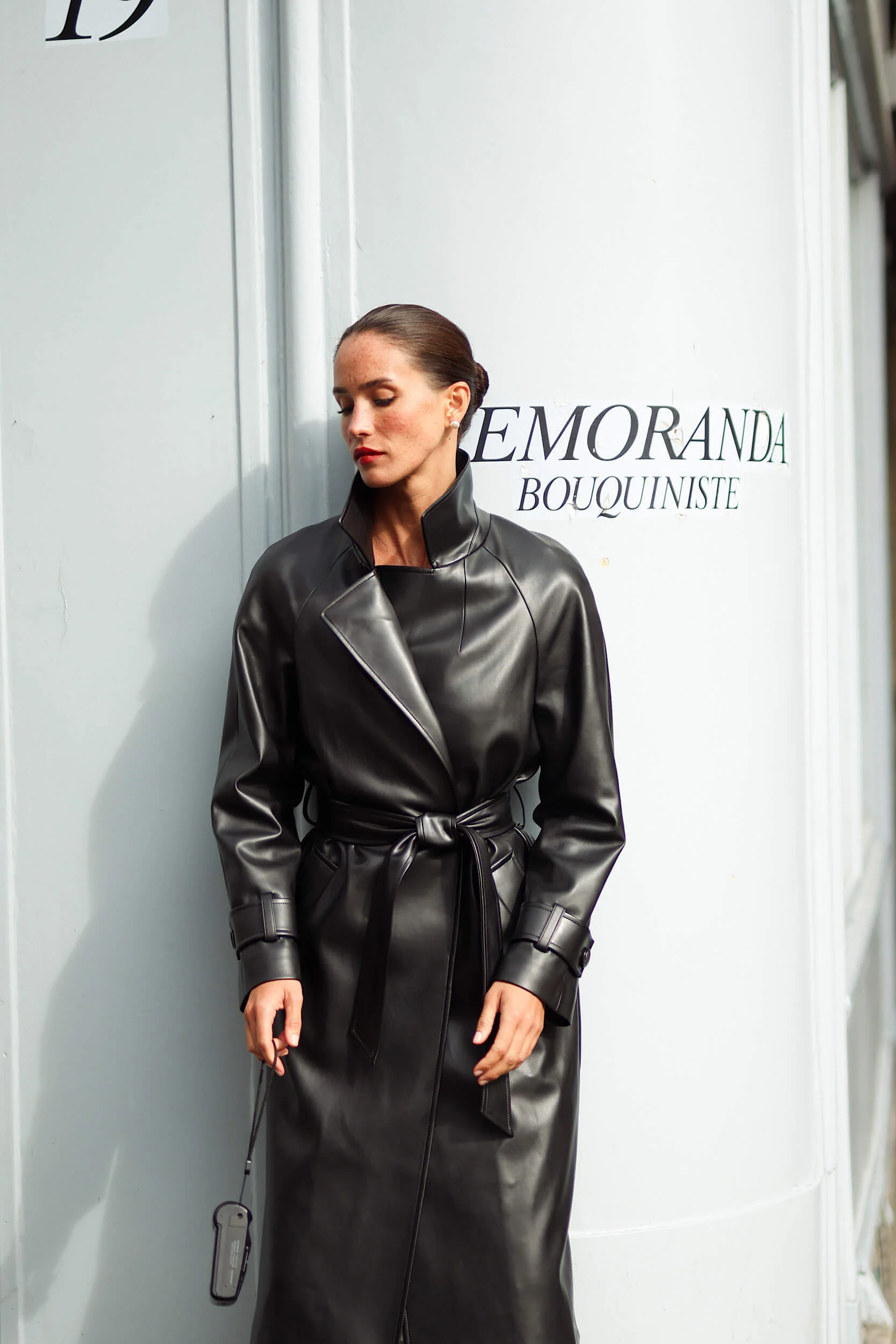 Nadine Faux Leather Trench Coat - Image 6