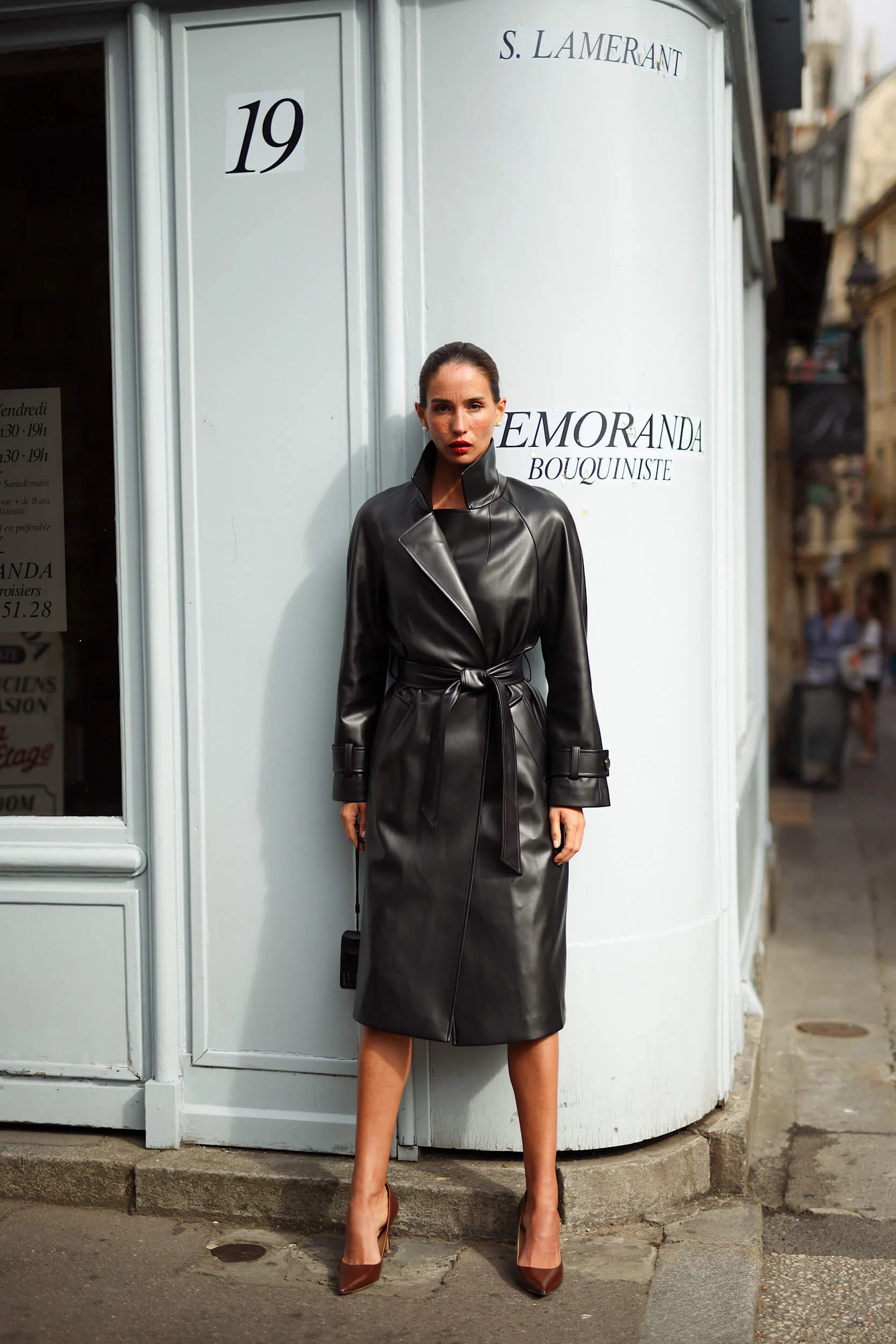 Nadine Faux Leather Trench Coat - Image 7