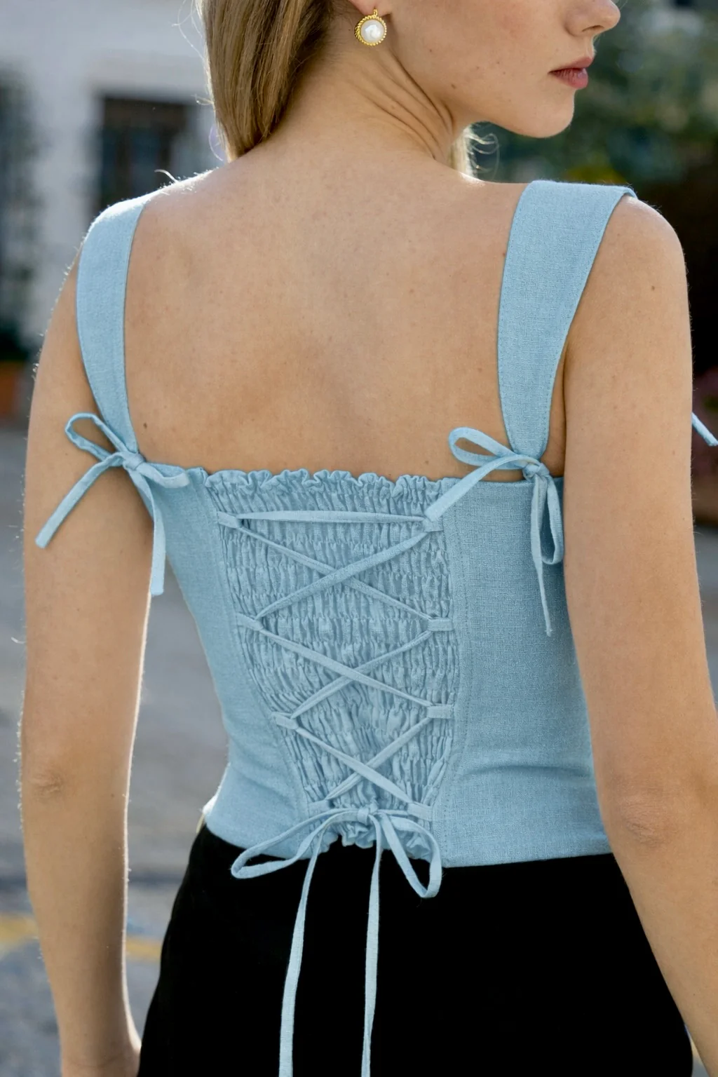 Jeanette Linen Corset Top - Image 8