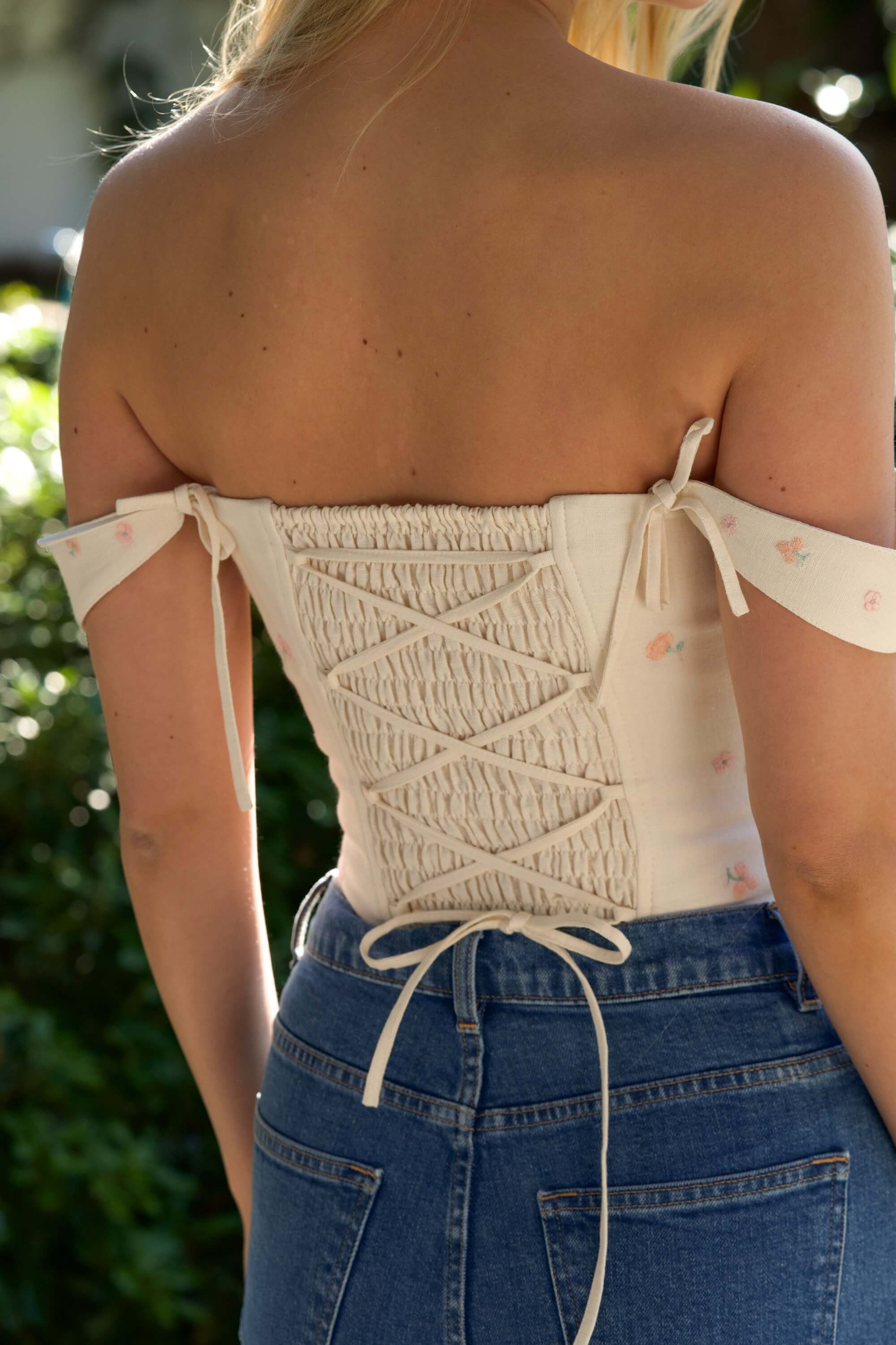 Jeanette Embroidery Corset Top - Image 9