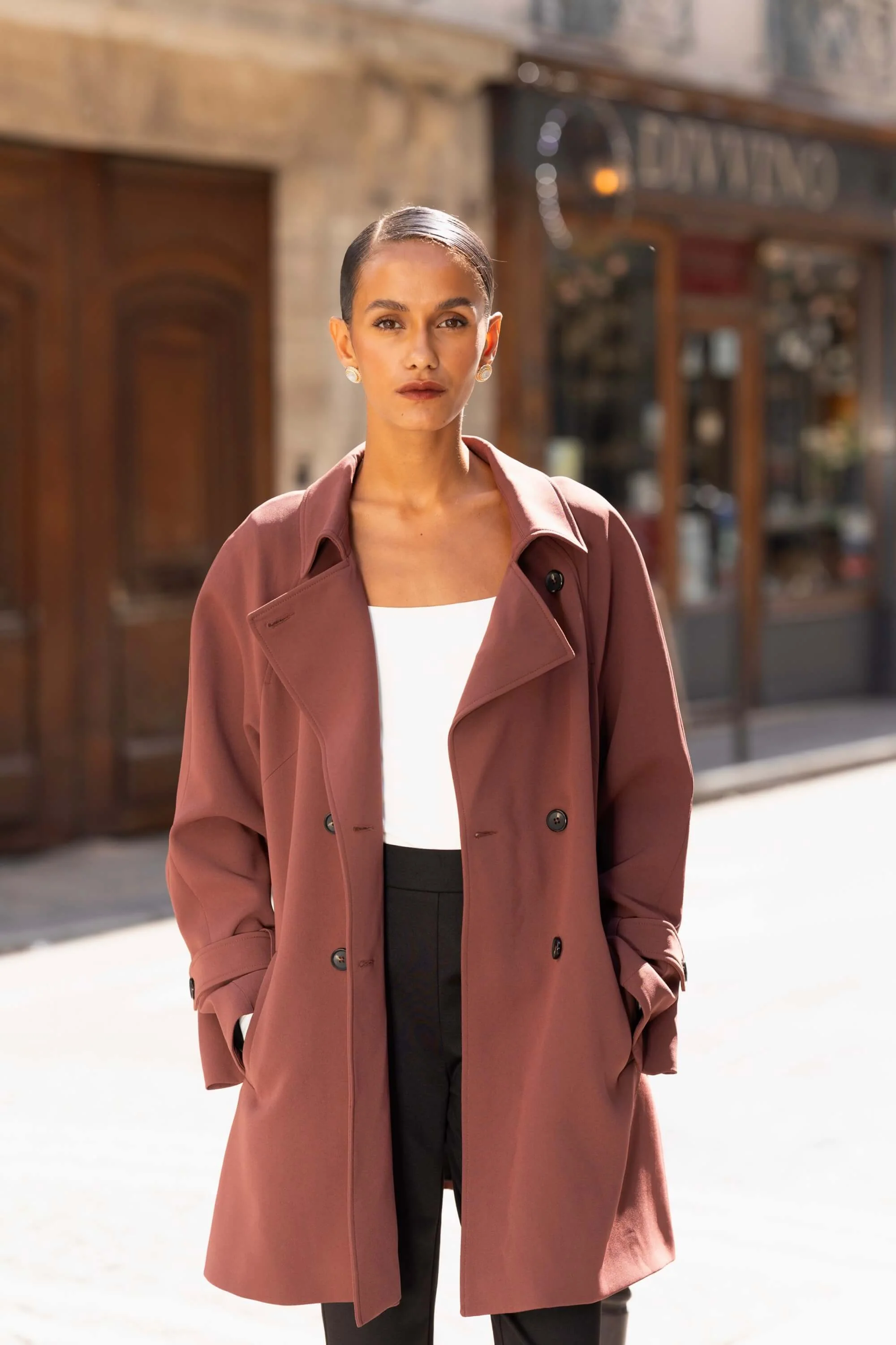 Francine Short Trench Coat - Image 27