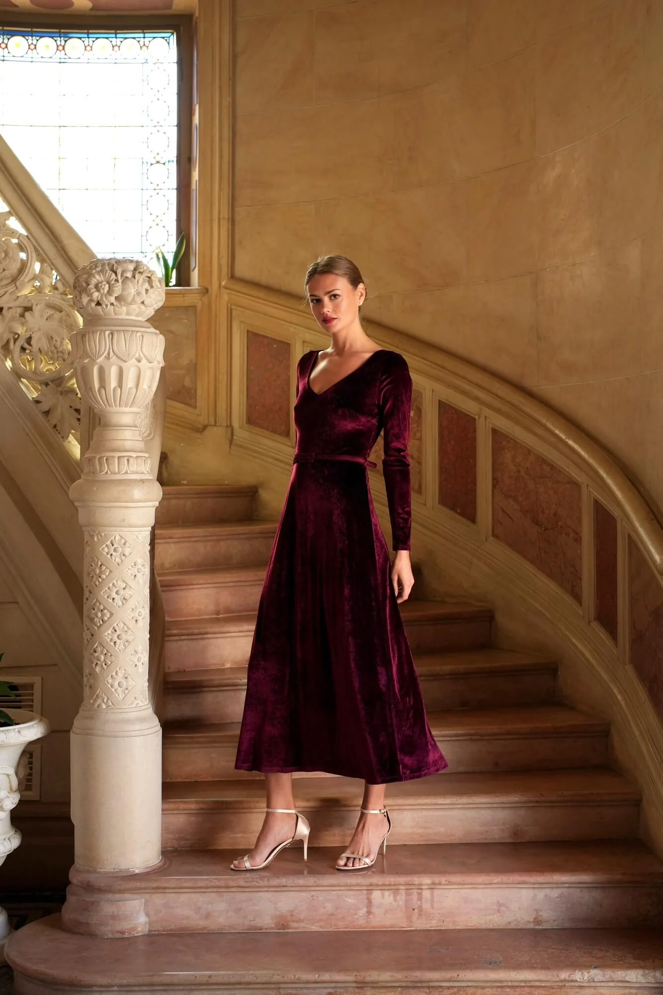 Azure Velvet Dress - Image 11