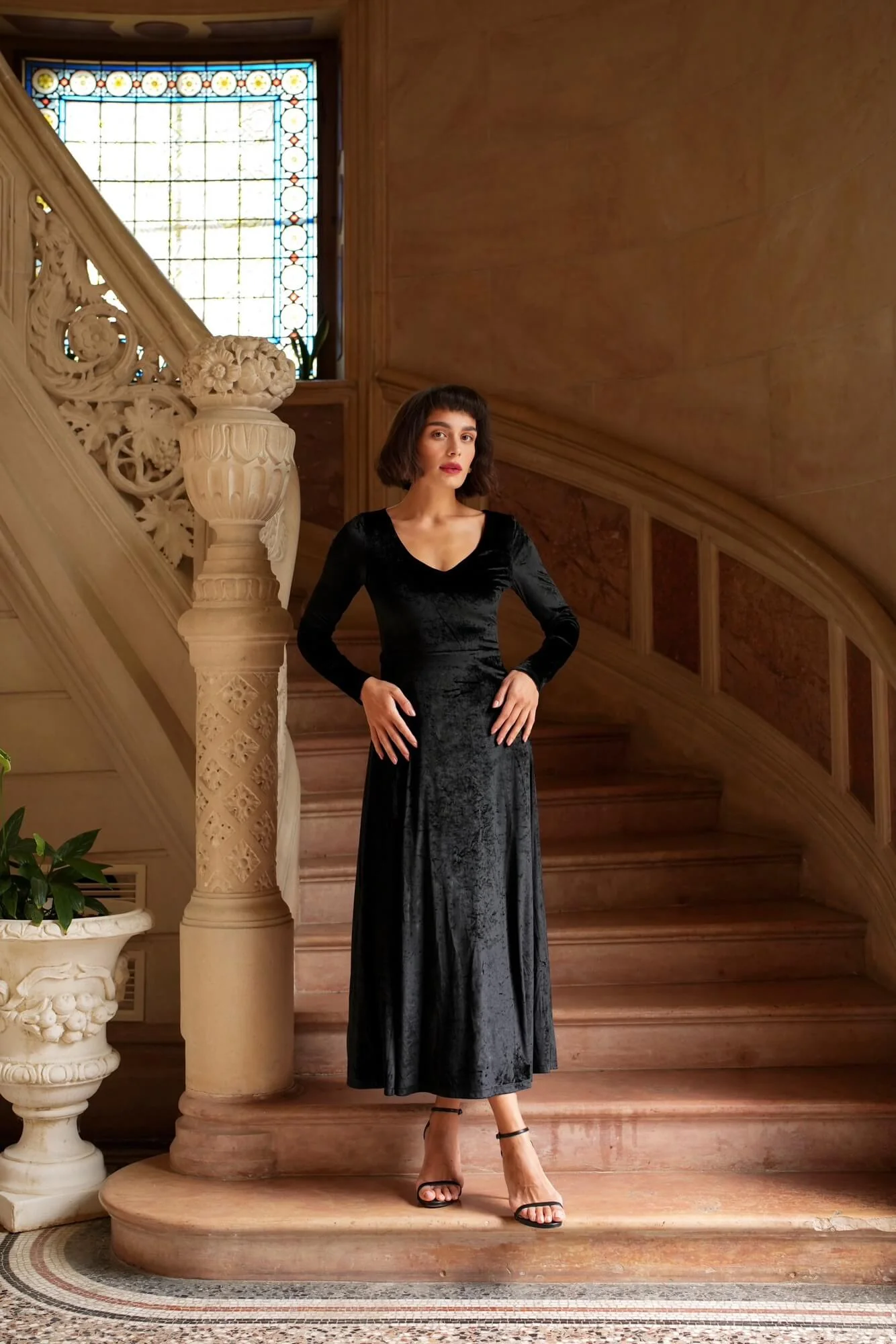 Azure Velvet Dress - Image 18