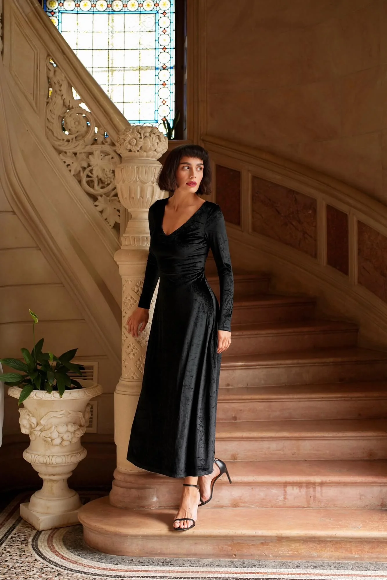 Azure Velvet Dress - Image 19