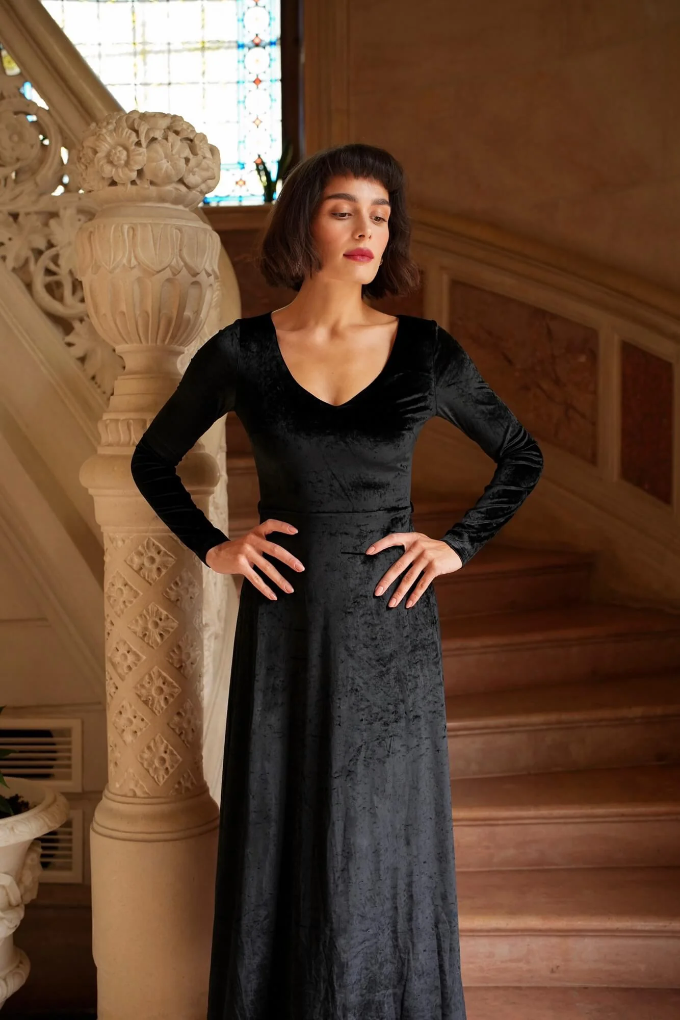 Azure Velvet Dress - Image 21