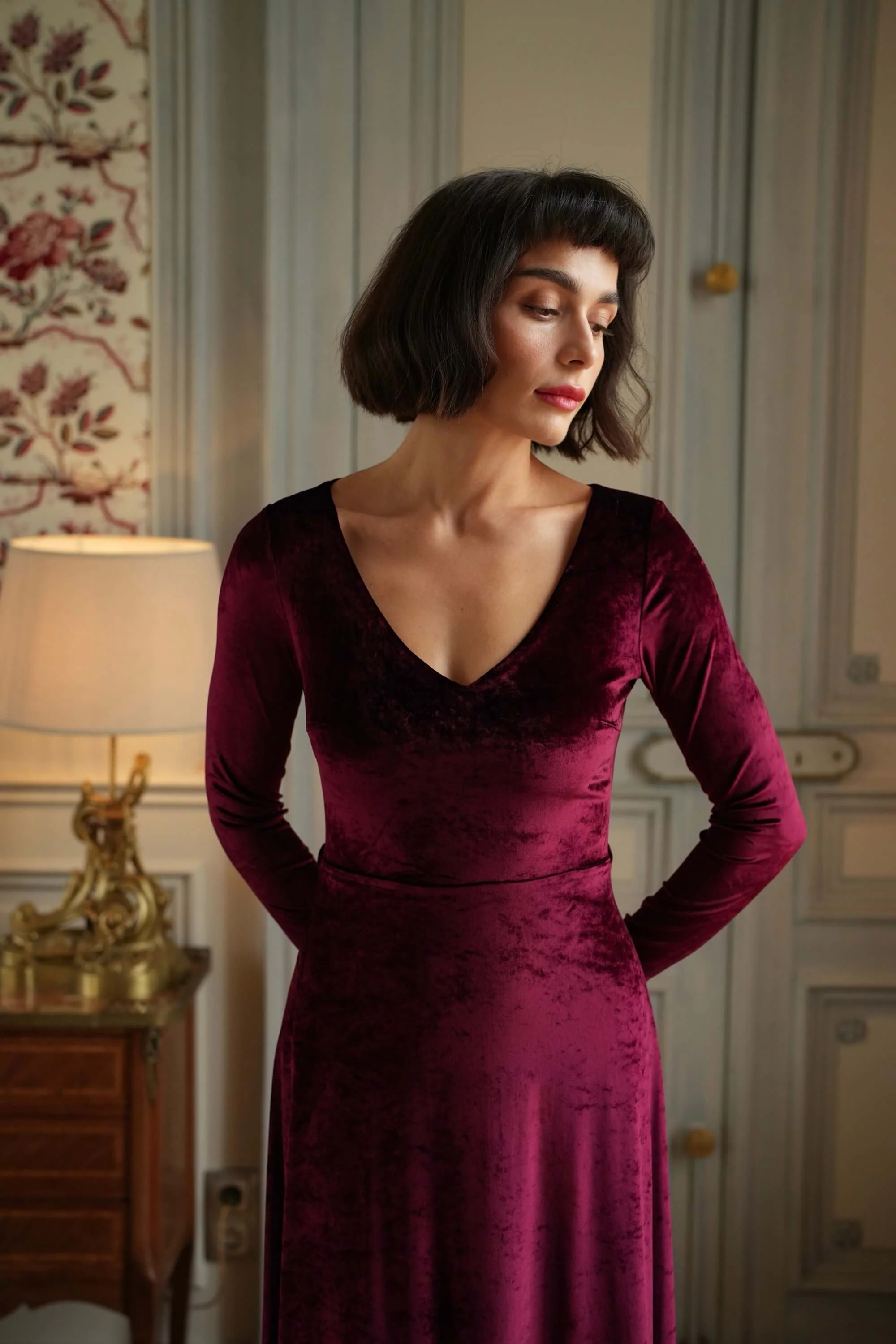 Azure Velvet Dress - Image 3