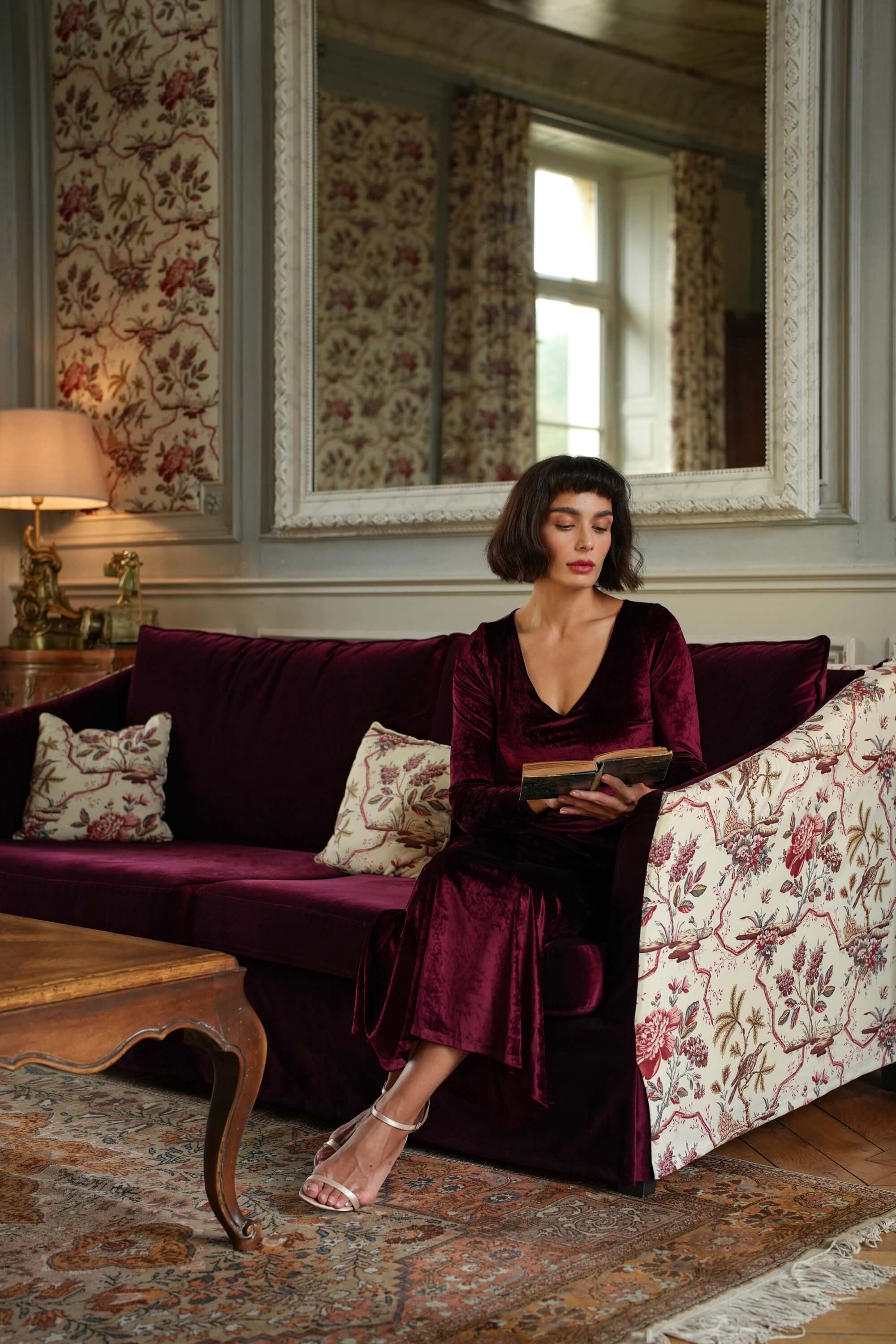 Azure Velvet Dress - Image 4