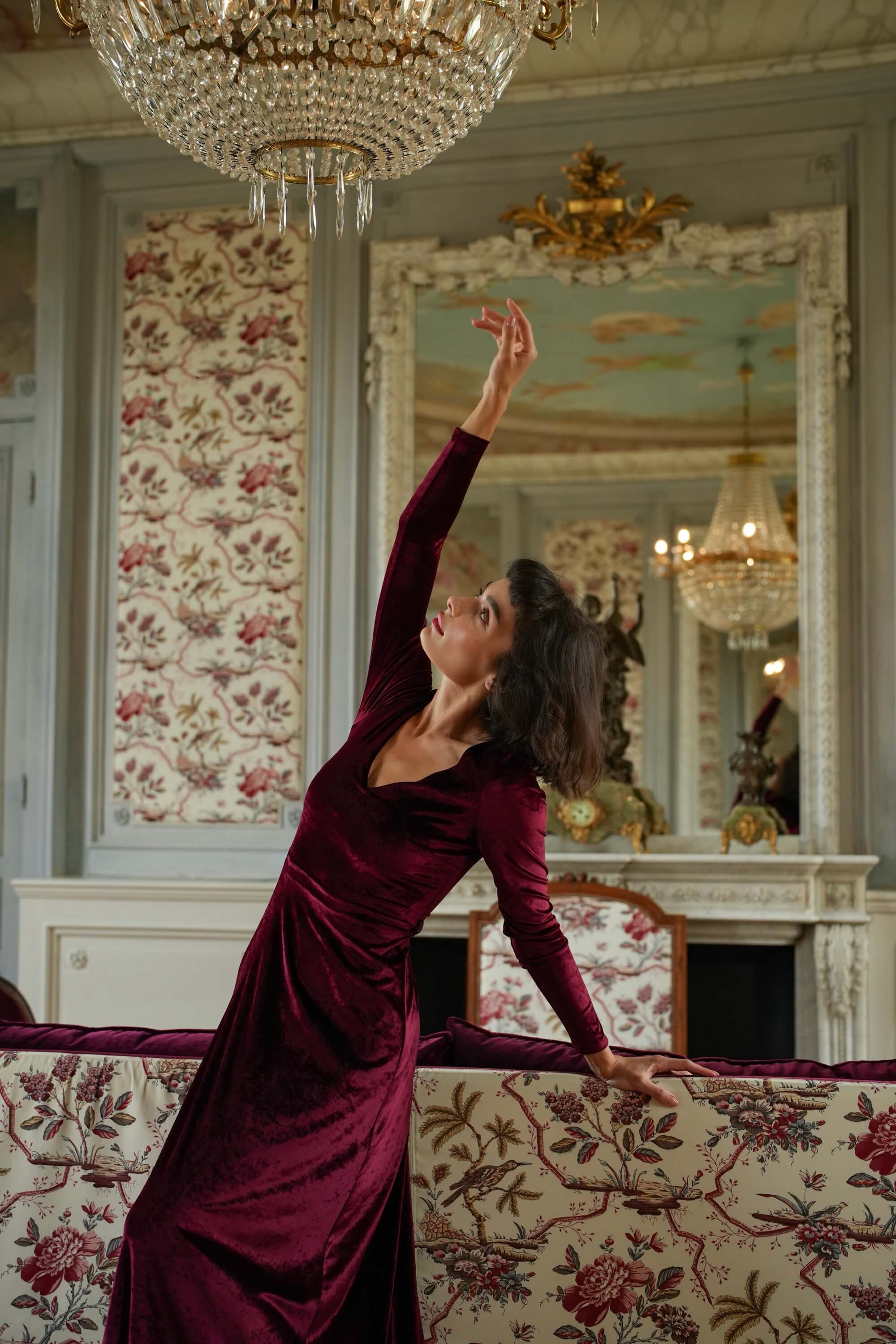 Azure Velvet Dress - Image 6